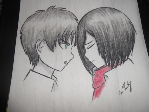 Yeah, otp from Attack on Titan. Experimenting with charcoal.